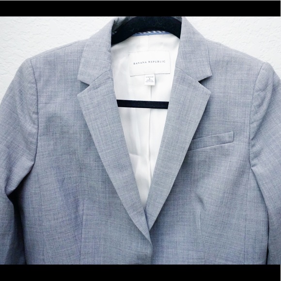Banana Republic Wool Gray Stretch Career Blazer - Picture 4 of 7